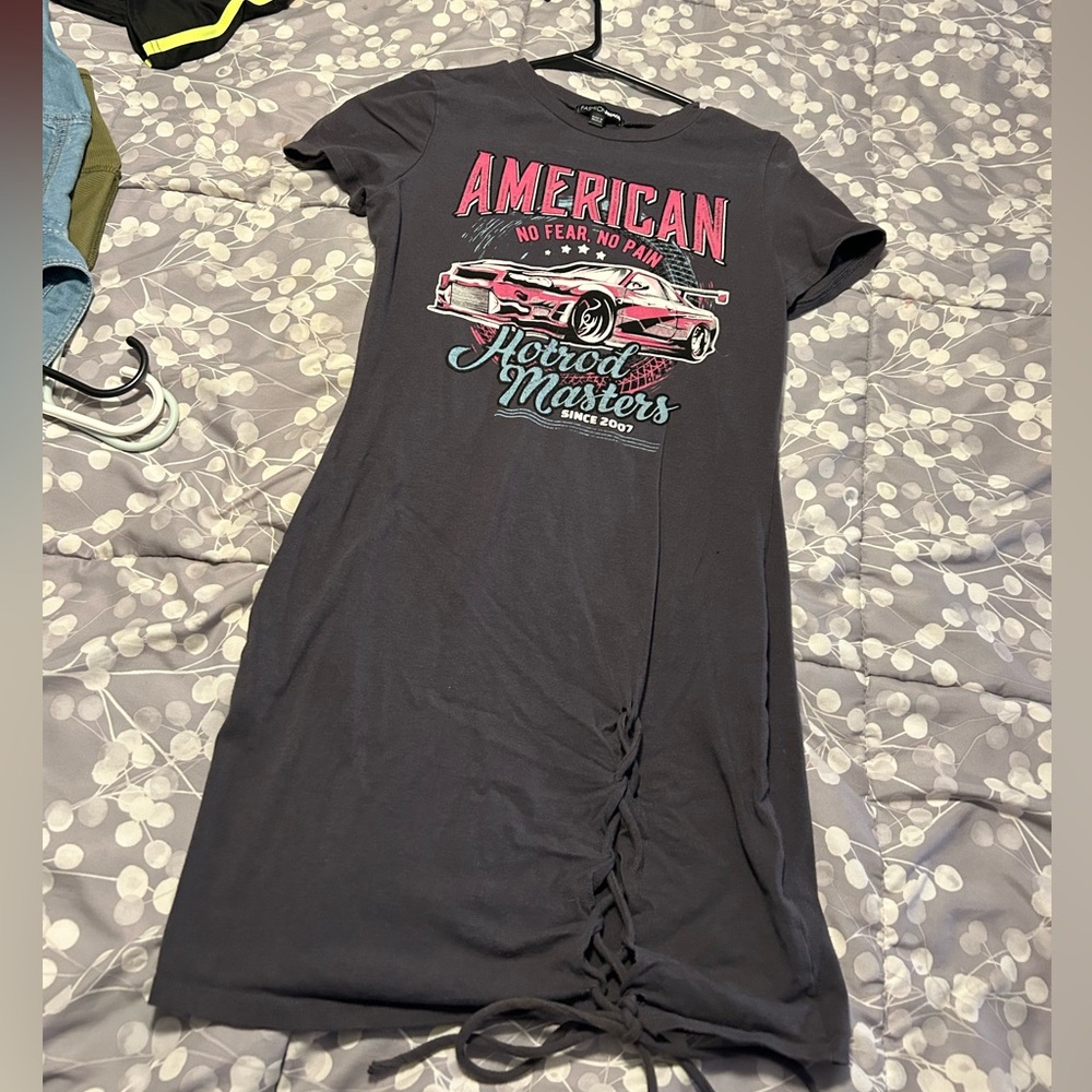 Brand new, sexy, biker type, dress ties up the side